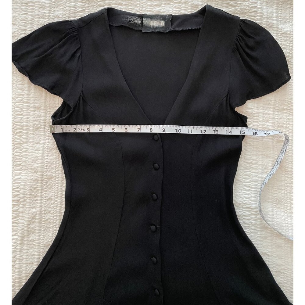 Reformation Black Flutter Sleeve Mini Dress Size 4 - Picture 6 of 9